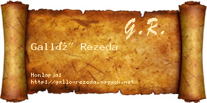 Galló Rezeda névjegykártya